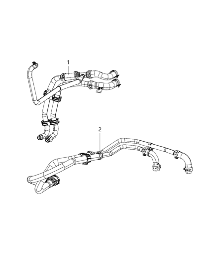 Heater Hose Diagram for 68429996AC
