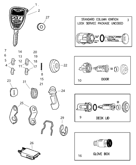 2005 Dodge Magnum Receiver Keyless Entry Diagram for 56038667AP