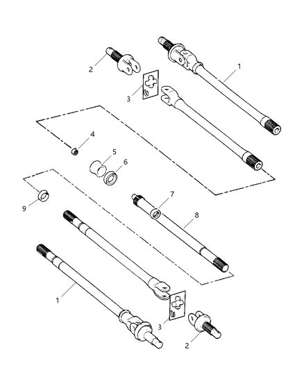 1999 Dodge Ram 2500 Regular Cab Front Axle Shafts Diagram