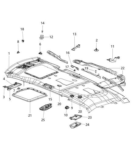 2017 Dodge Grand Caravan Bezel Heater And A/C Control Diagram for 1JN97HDAAA