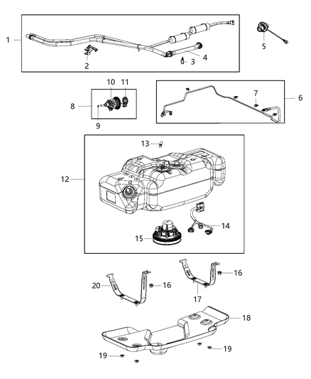 2014 Ram 1500 Clip 2 Way Fuel Bundle Diagram for 68161465AA