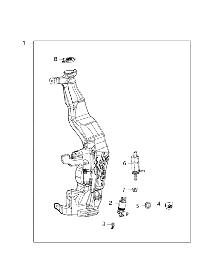 2020 Jeep Grand Cherokee Reservoir, Windshield Washer Diagram 2 - Thumbnail