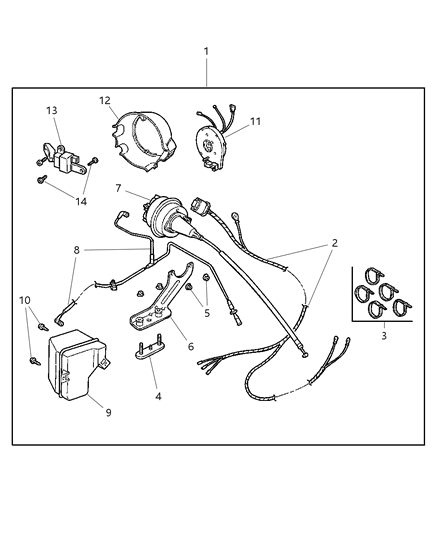 2001 Chrysler PT Cruiser Bracket Speed Control Servo Diagram for 4891362AA