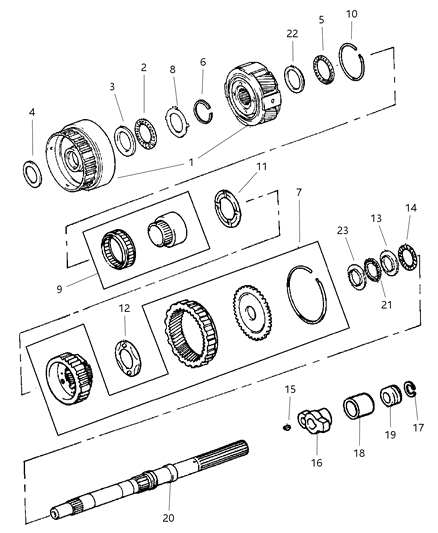 1998 Jeep Cherokee Gear Train of Automatic Transmission Diagram 3 - Thumbnail