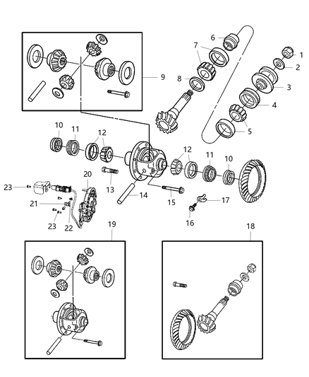 2017 Ram 2500 Differential Assembly of Front Axle; Differential And Drive Line Diagram