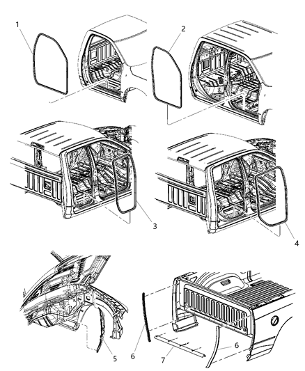 2012 Ram 1500 Front Seal, Lower Diagram for 55372749AB