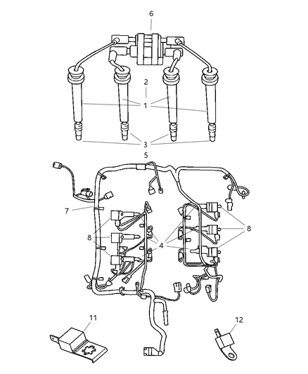2005 Chrysler Sebring Spark Plug Diagram for SP0RE10PM5
