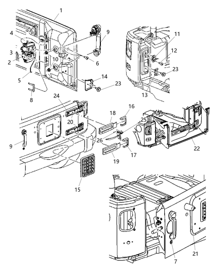 2018 Jeep Wrangler JK (Previous-generation) Tailgate - Jeep Diagram