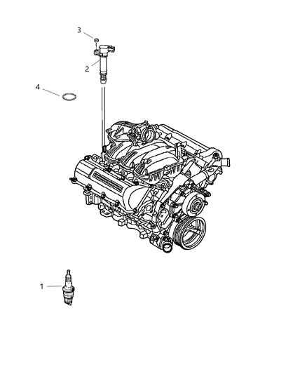 2008 Jeep Commander Spark Plugs & Ignition Coil Diagram 1 - Thumbnail
