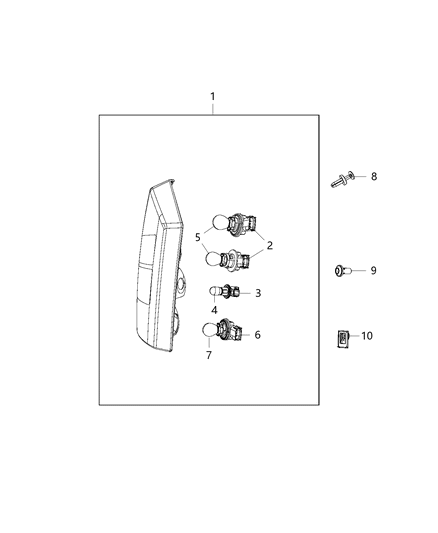 2015 Jeep Patriot Lamp Tail Stop Turn Sidemarker Diagram for 5160365AF