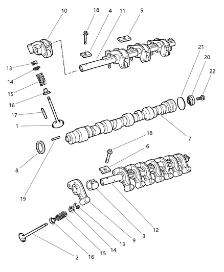 2002 Dodge Neon Intake Rocker Arm Diagram for 4648701AB