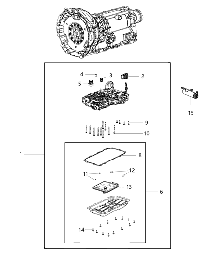 2020 Jeep Wrangler Valve Body & Related Parts Diagram 1 - Thumbnail