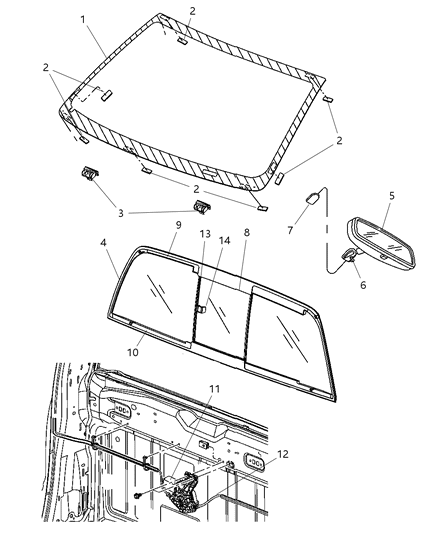 2007 Dodge Ram 3500 Backlite Complete Diagram for 55277241AF