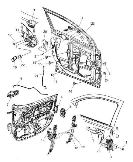 2012 Dodge Caliber Handle Exterior Door Diagram for XU80KCLAG
