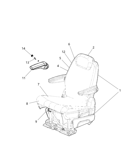 2008 Dodge Grand Caravan Rear Seat - Quad Diagram 1 - Thumbnail