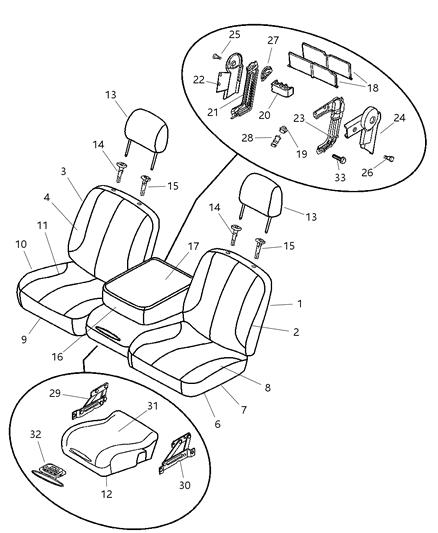 2003 Dodge Ram 3500 Front, Leather Diagram 1 - Thumbnail