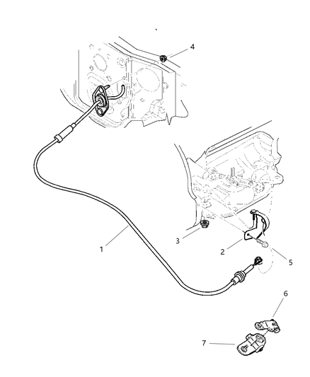 2000 Dodge Durango Gearshift Controls of Automatic Transmission Diagram 1 - Thumbnail