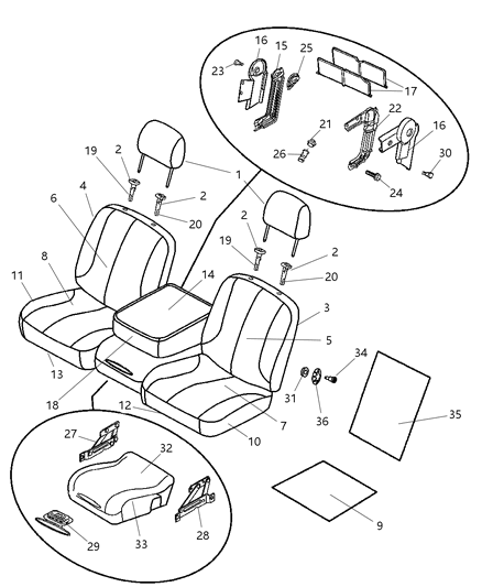 2009 Dodge Ram 3500 Pickup Front Seat - Split Seat Diagram 5 - Thumbnail