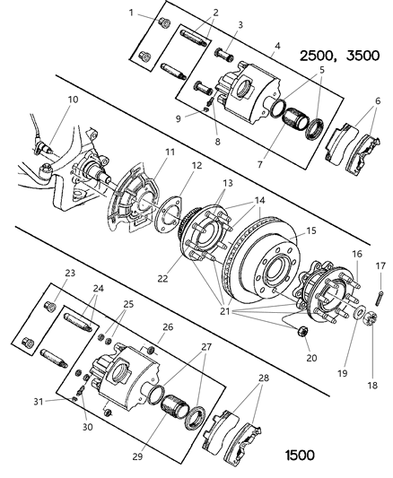 1997 Dodge Ram 2500 Wheel Stud Diagram for 4746897