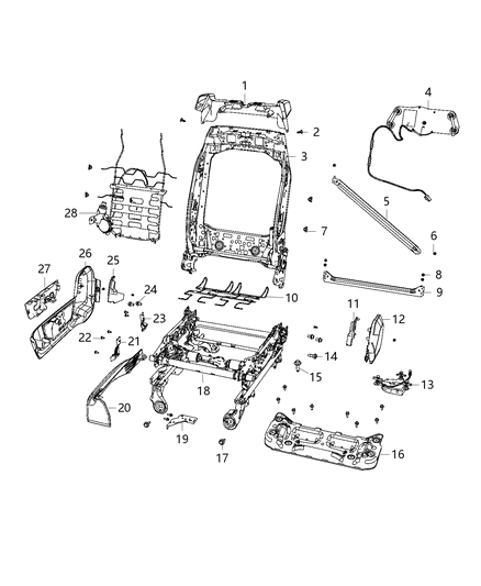2019 Ram 3500 Inner Finish Panel, Black, Front Passenger Side Diagram for 1NK92TX7AA