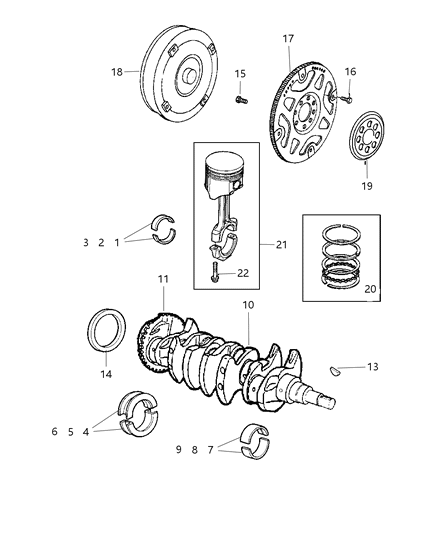 2003 Chrysler Voyager Piston Pin And Rod Diagram for 5066565AA