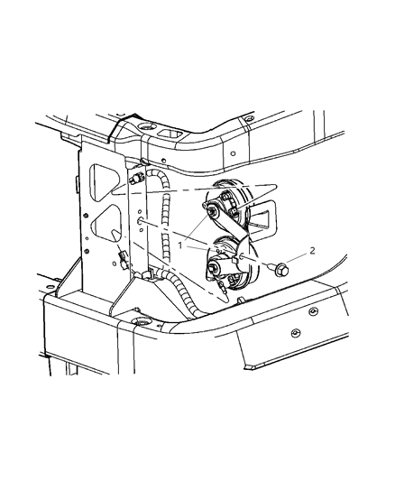 2007 Dodge Dakota Horn And Bracket Dual Diagram for 56043326AB
