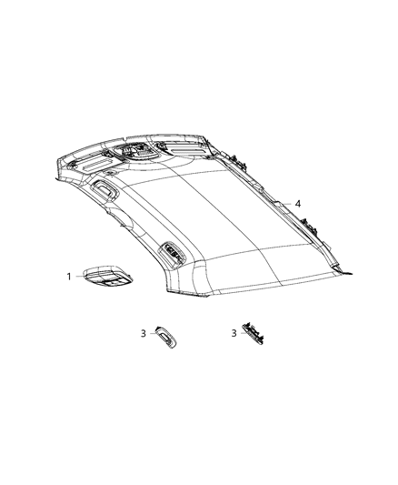 2020 Chrysler 300 Lamps, Interior Diagram 3 - Thumbnail