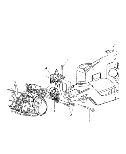 2005 Dodge Caravan Mount, Bracket & Transmission Diagram 1 - Thumbnail