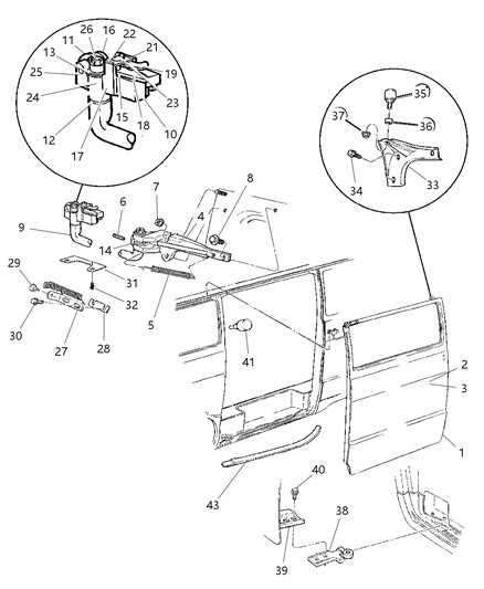 1997 Dodge Ram Van Striker Bracket Diagram for 55347152