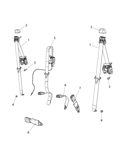 2014 Jeep Wrangler Rear Seat Belt Diagram 2 - Thumbnail