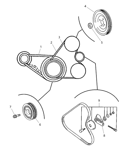 1999 Dodge Avenger Serpentine Belt Diagram for 4668240