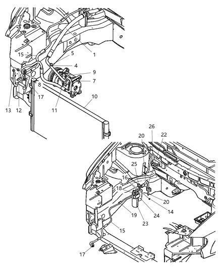 2001 Dodge Caravan Discharge Hose Diagram for 5005241AA