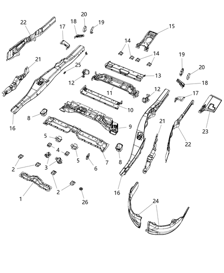 2019 Dodge Durango AM/FM Cd Cass Nut Diagram for 6506636AA