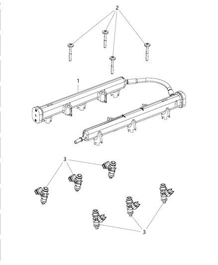 2020 Ram 1500 New Style Fuel Rail & Injectors Diagram 3 - Thumbnail