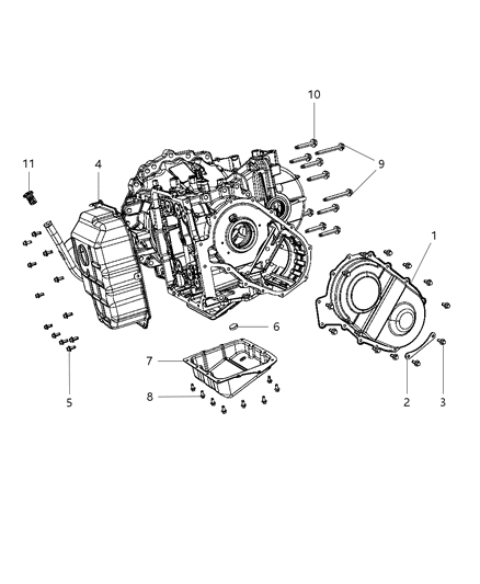 2017 Dodge Journey Oil Pan , Cover And Related Parts Diagram 2 - Thumbnail