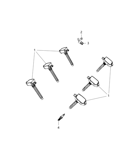 2019 Dodge Durango Spark Plugs, Ignition Coils, And Capacitors Diagram 1 - Thumbnail