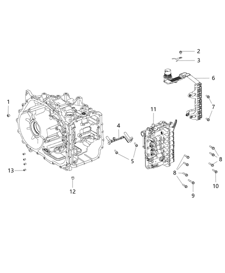 2016 Dodge Dart Valve Body Complete Includes Solenoids Diagram for RL192856AA