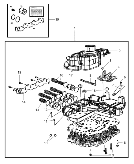 2011 Ram 3500 Pickup Valve Body & Related Parts Diagram