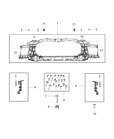 2020 Ram 1500 Classic Radiator Support Diagram
