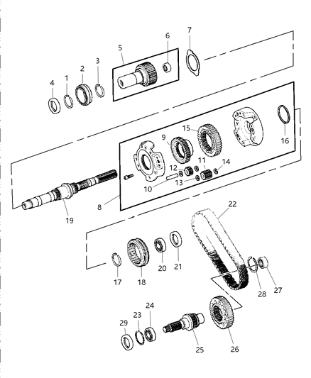 2004 Dodge Durango Sprocket Transfer Case Diagram for 5003451AA