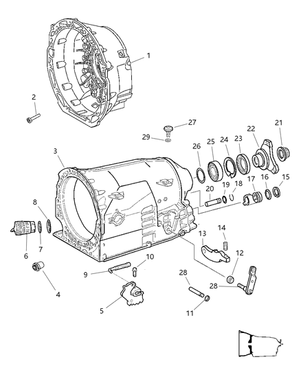 2007 Jeep Grand Cherokee Flange Output Diagram for 52108496AB