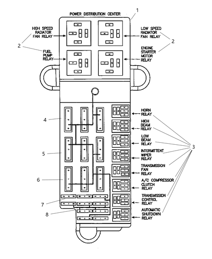 2002 Chrysler Prowler Maxi Fuse, Yellow Diagram for MAX20