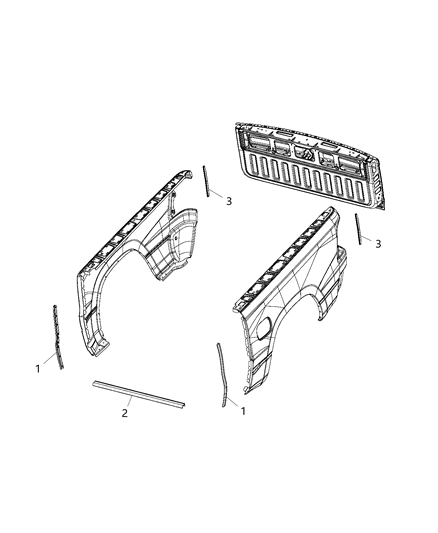 2020 Ram 1500 New Style Weatherstrips, Box To Cab Diagram