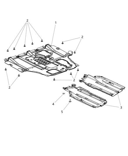 2012 Dodge Dart Shield Floor Pan Diagram for 68082726AD