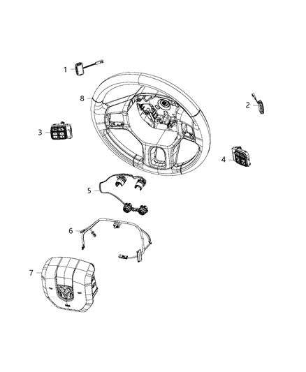 2020 Ram 1500 Classic Switches - Steering Column & Wheel Diagram 3 - Thumbnail
