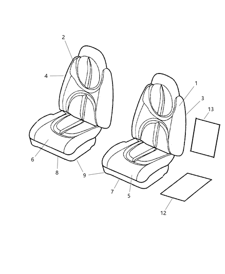 2002 Dodge Durango Front Seat Diagram 1 - Thumbnail
