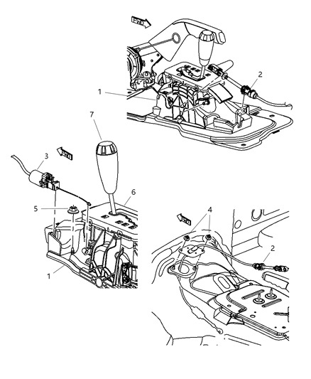 2007 Dodge Nitro Shift Knob, Center Diagram for 52125446AA