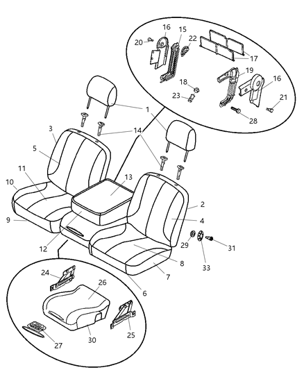 2009 Dodge Ram 3500 Pickup Front Seat - Split Seat Diagram 1 - Thumbnail
