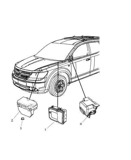 2009 Dodge Journey Module Anti-Lock Brake System Diagram for 68045540AA