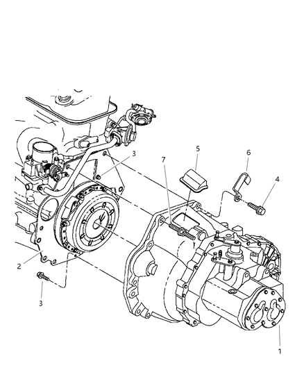 1999 Chrysler Cirrus Transaxle Assemblies & Mounting Diagram 2 - Thumbnail